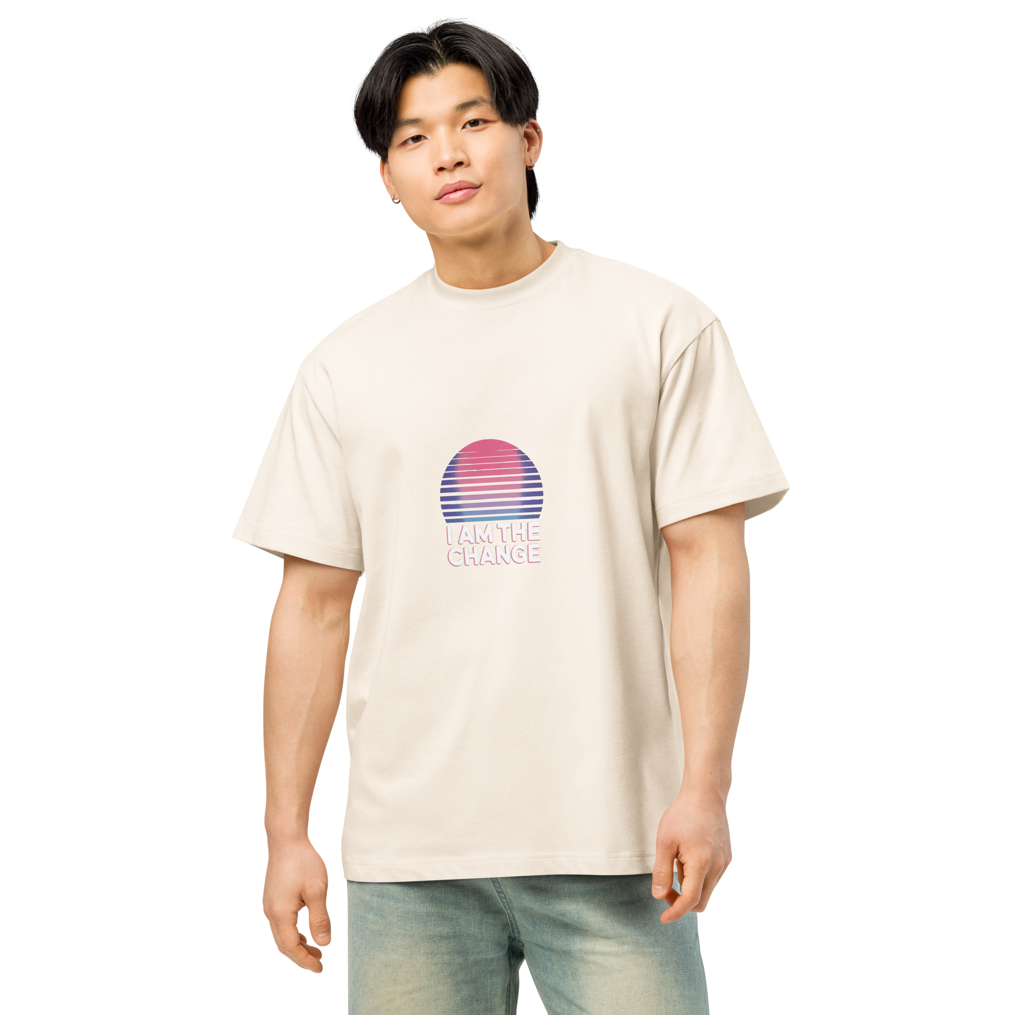 TSF i am the change box tee vintage white model
