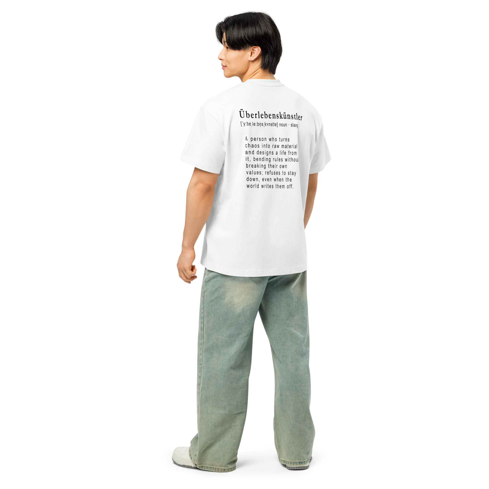 TSF Ueberlebenskuenstler box tee white model