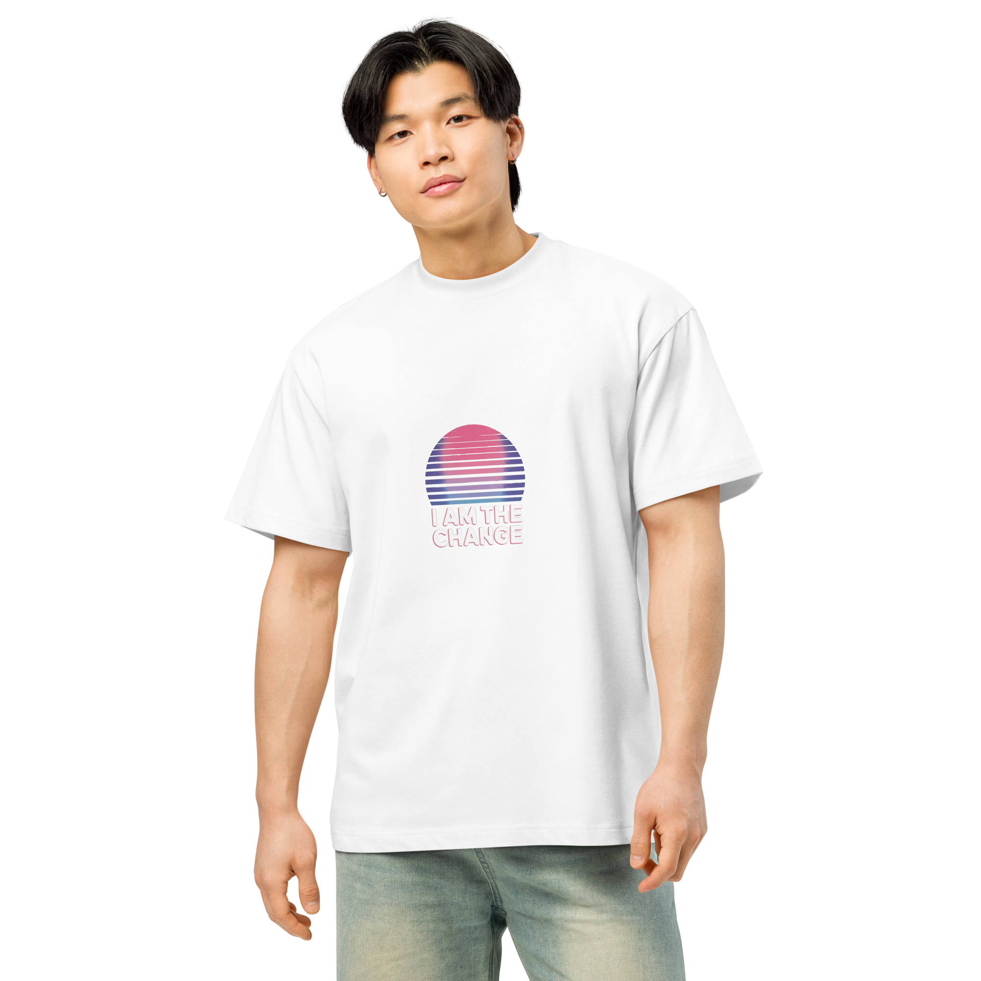 TSF i am the change box tee white model
