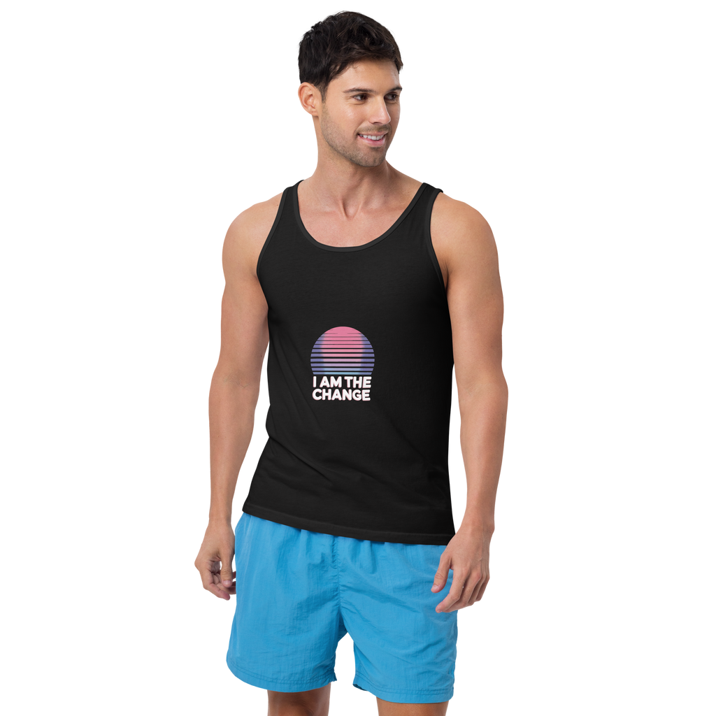 TSF tank top i am the change black front