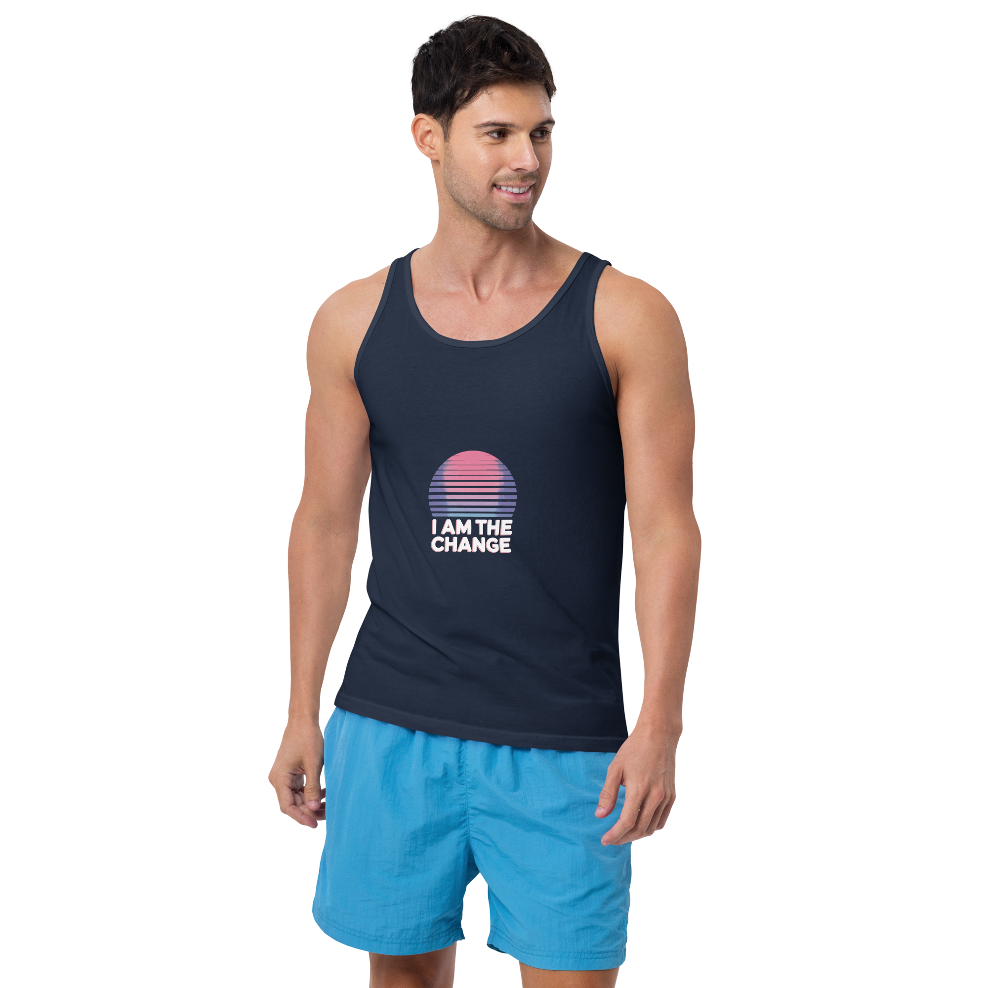 TSF tank top i am the change navy front