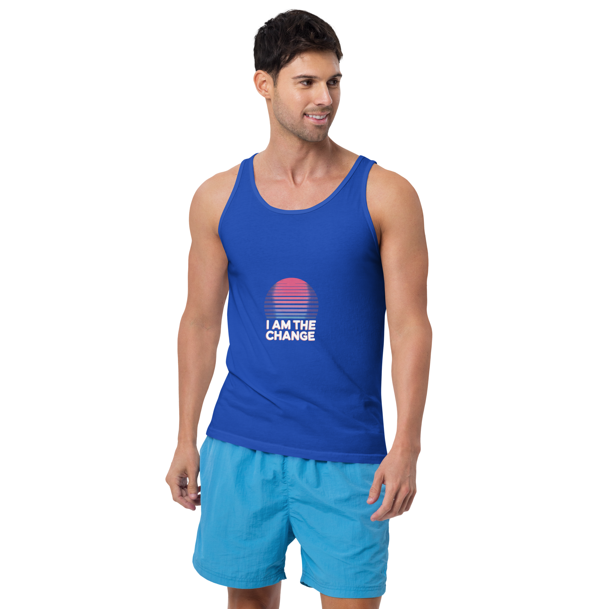 TSF tank top i am the change true royal front