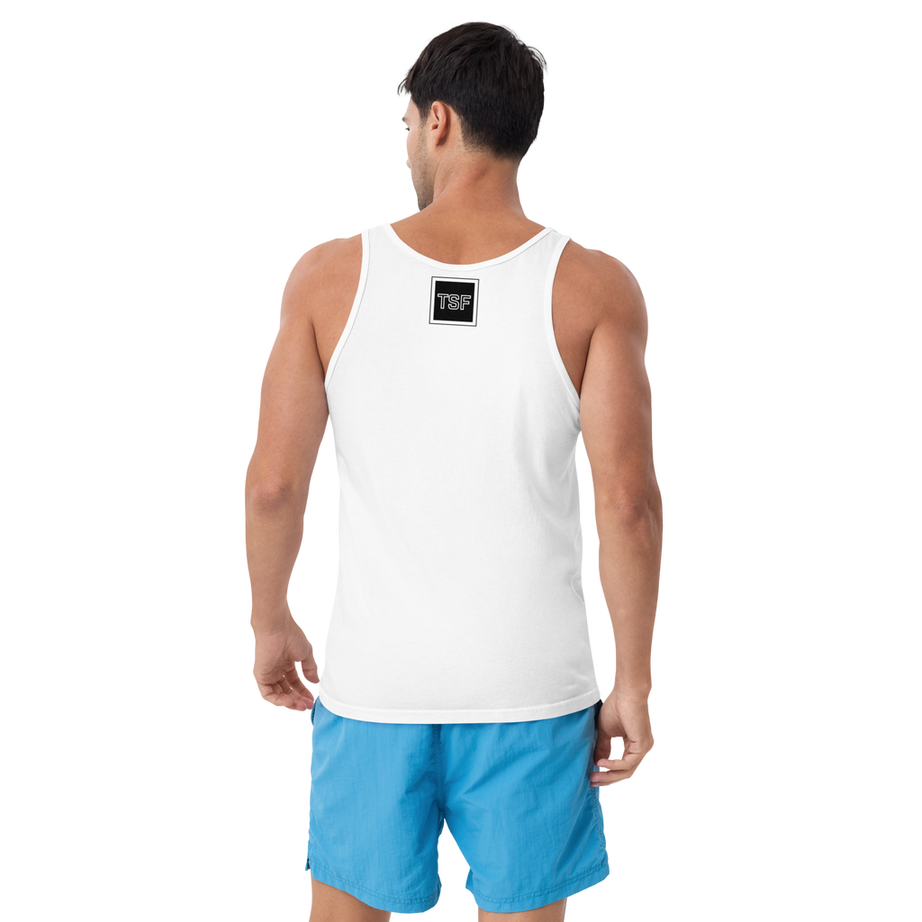 TSF tank top i am the change white back