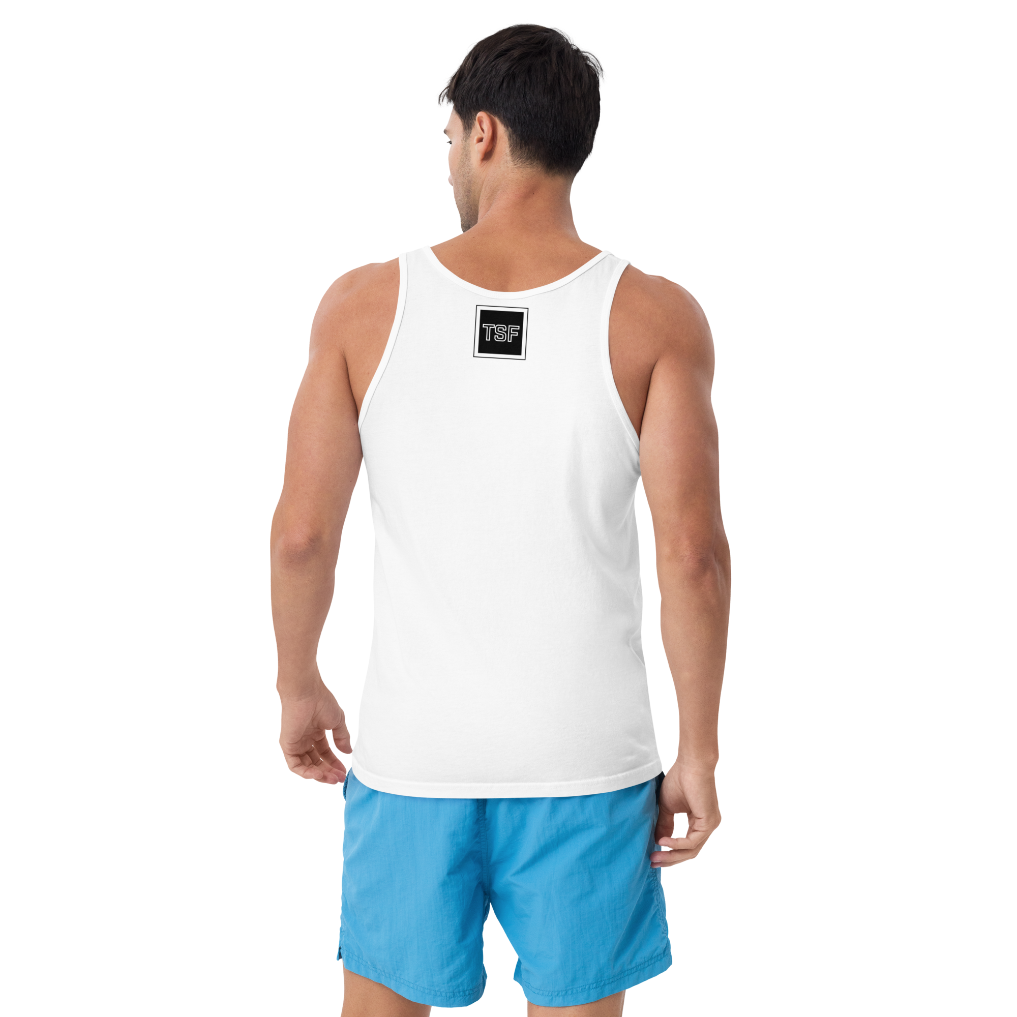 TSF tank top i am the change white back