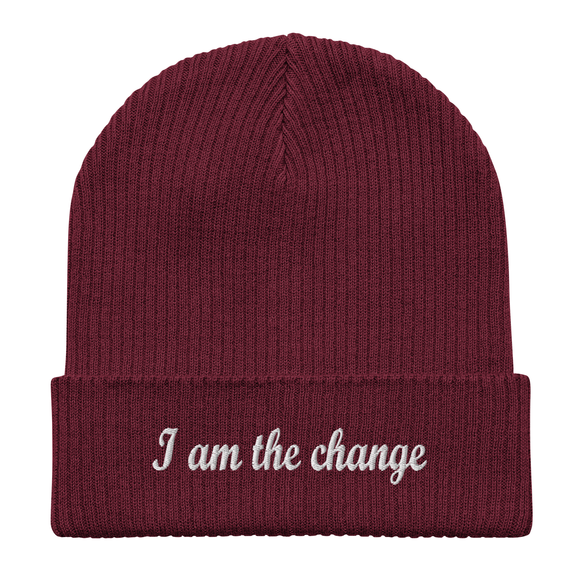 TSF organic cotton cap i am the change burgundy