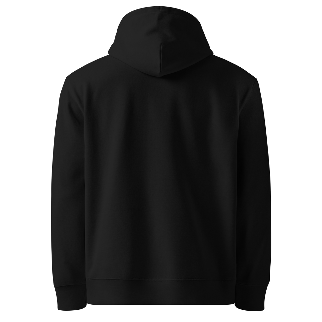 TSF organic cotton hoodie to be true black back