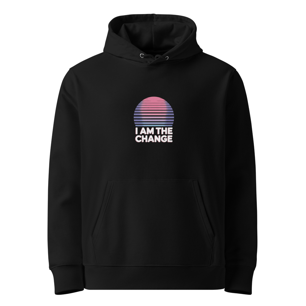 TSF organic cotton hoodie i am the change black