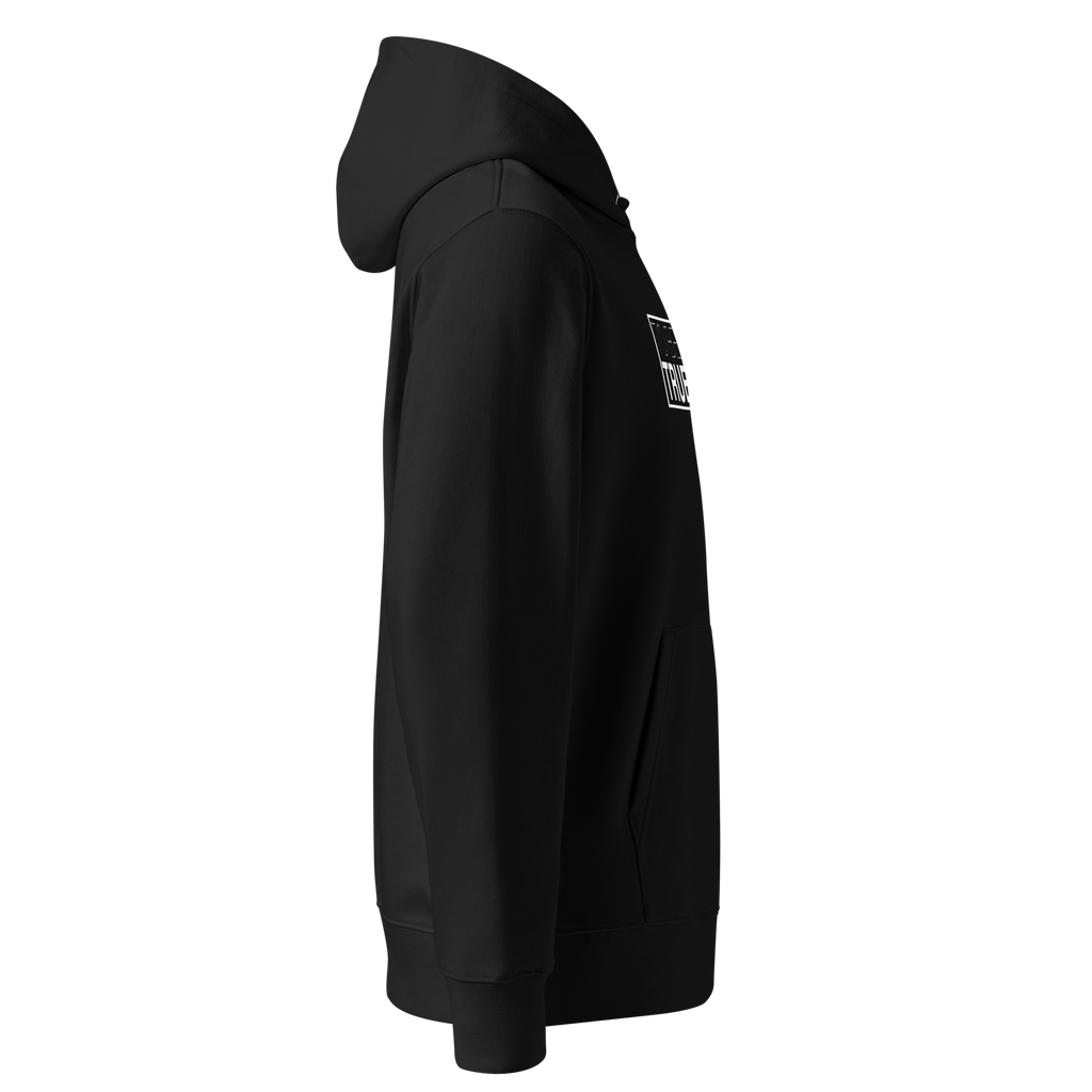 TSF organic cotton hoodie to be true black side