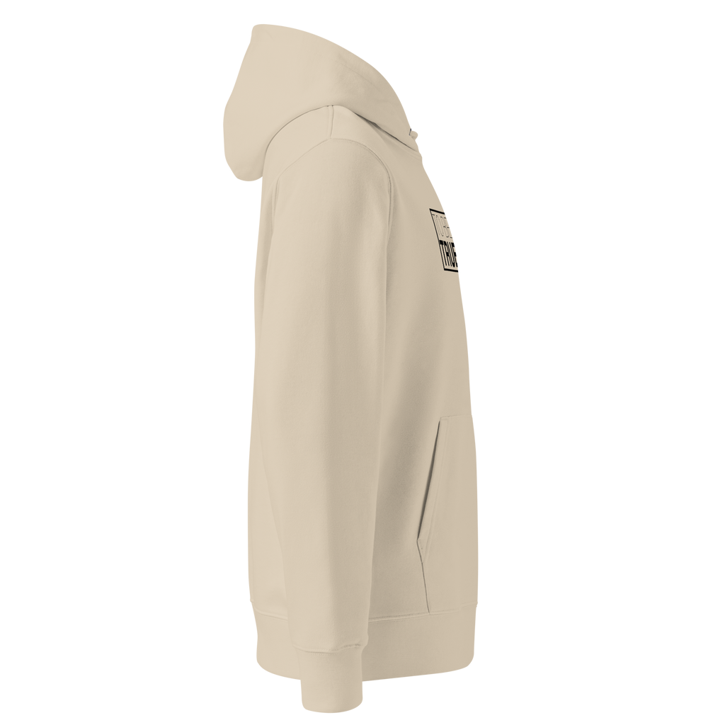 TSF organic cotton hoodie to be desert dust side