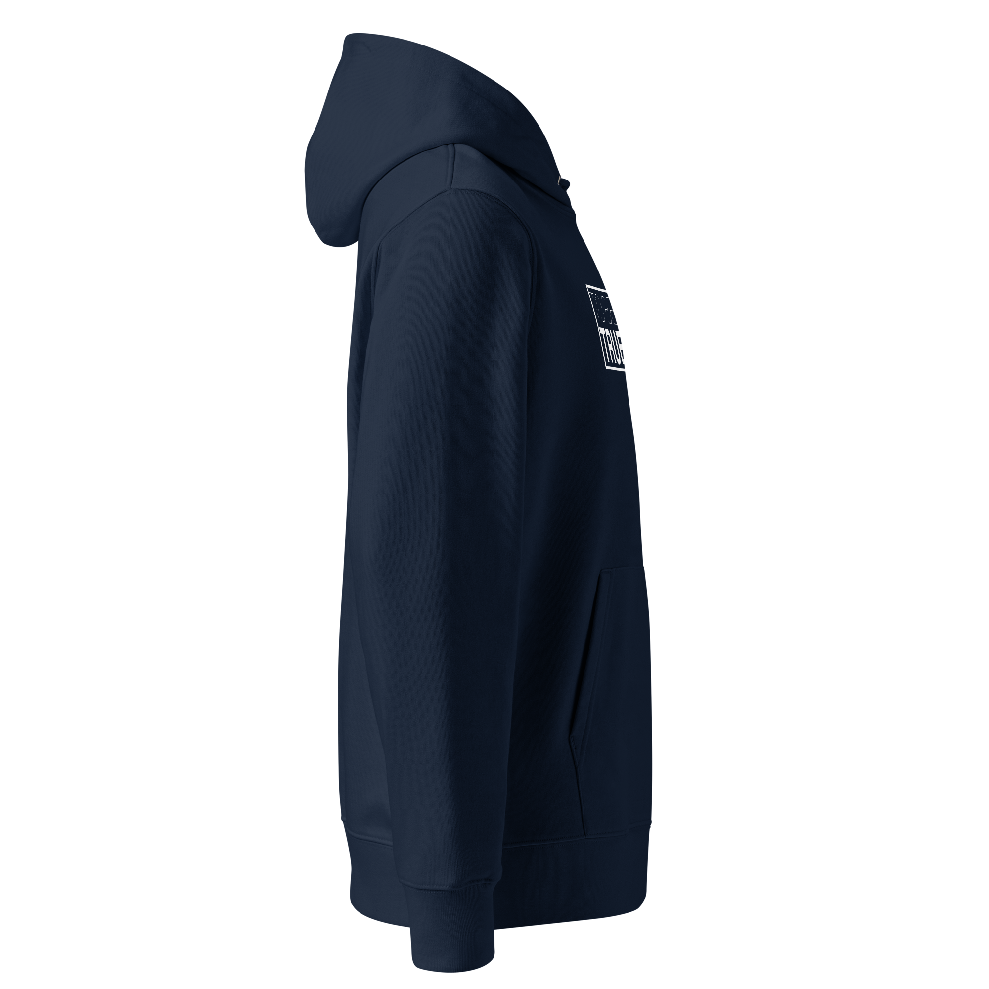 TSF organic cotton hoodie to be true french navy side