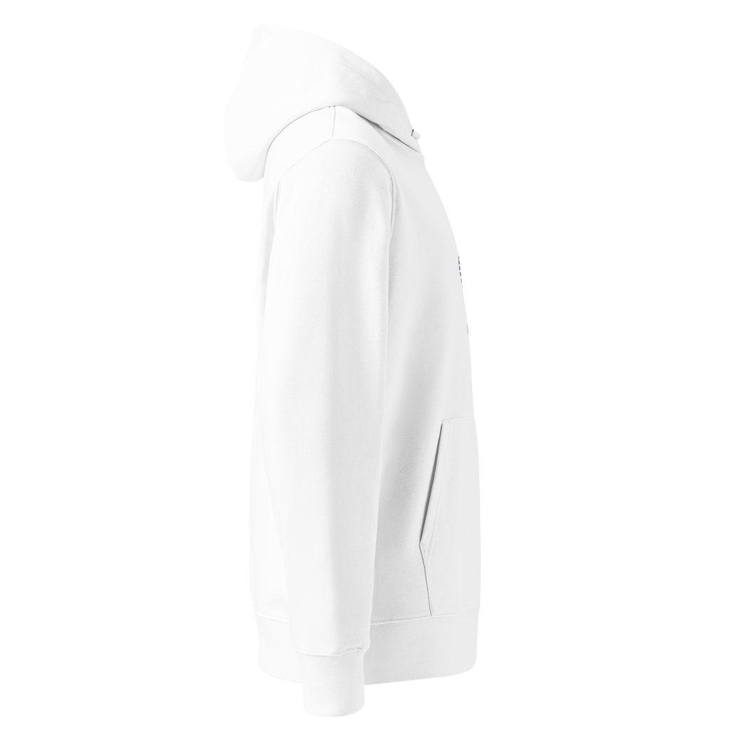 TSF organic cotton hoodie i am the change white side