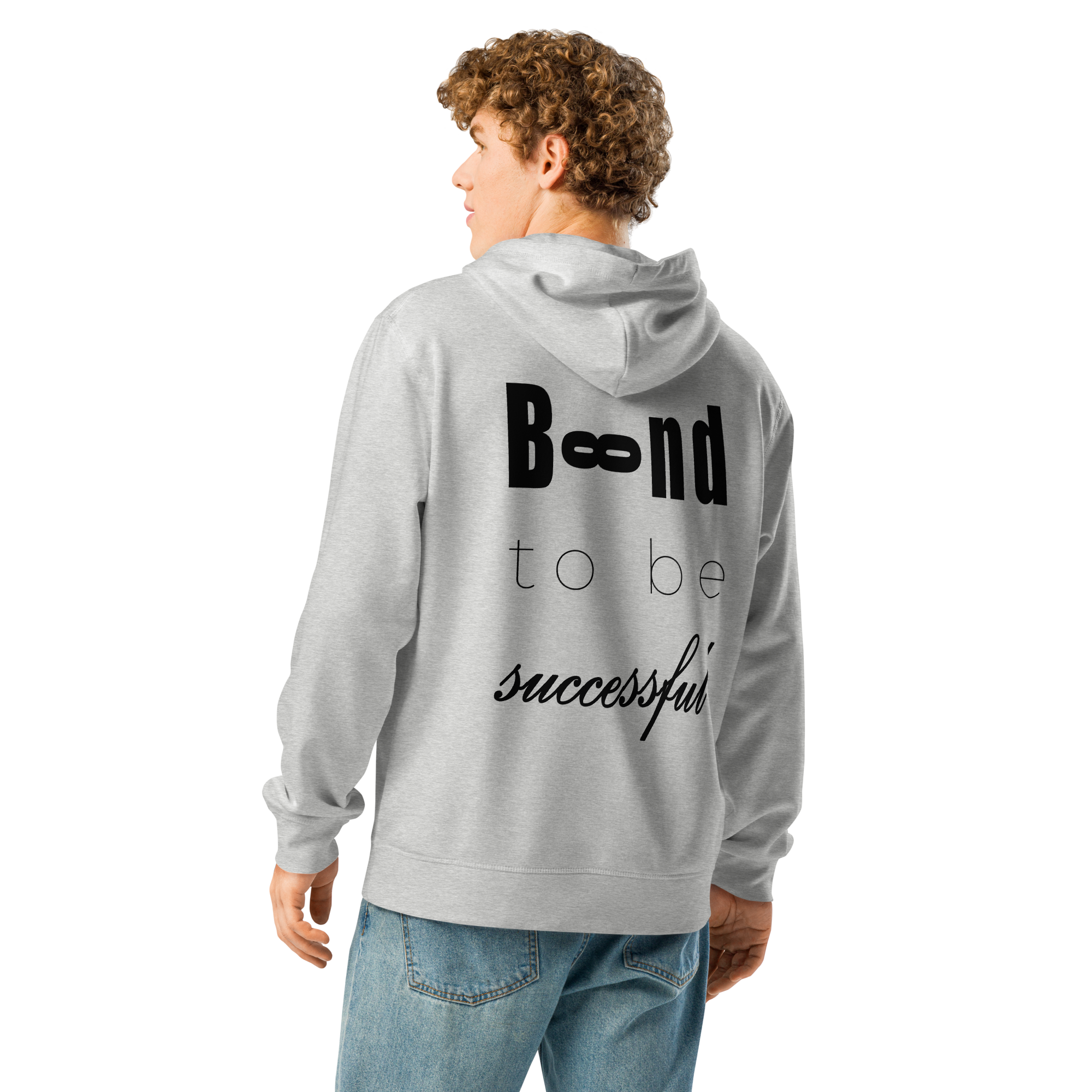TSF bound to be successfull hoodie heather grey model