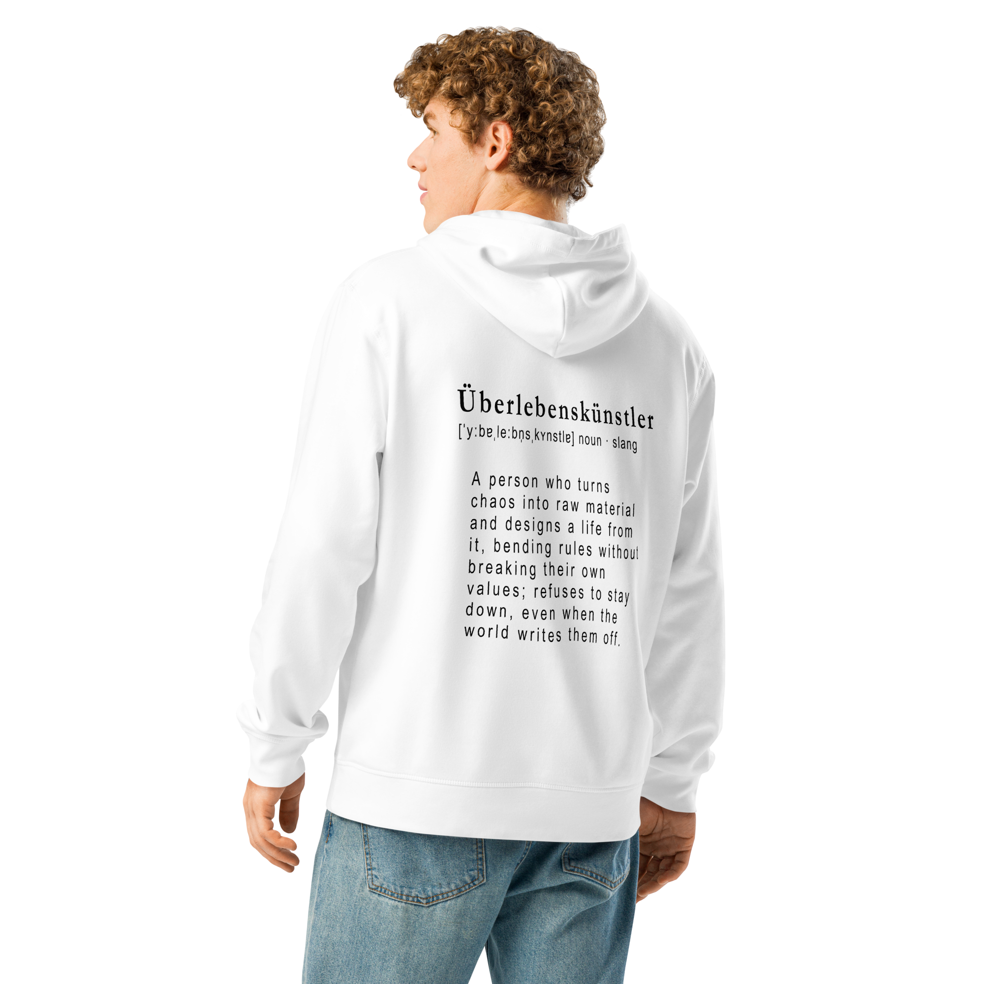 TSF Ueberlebenskuenstler Hoodie white model