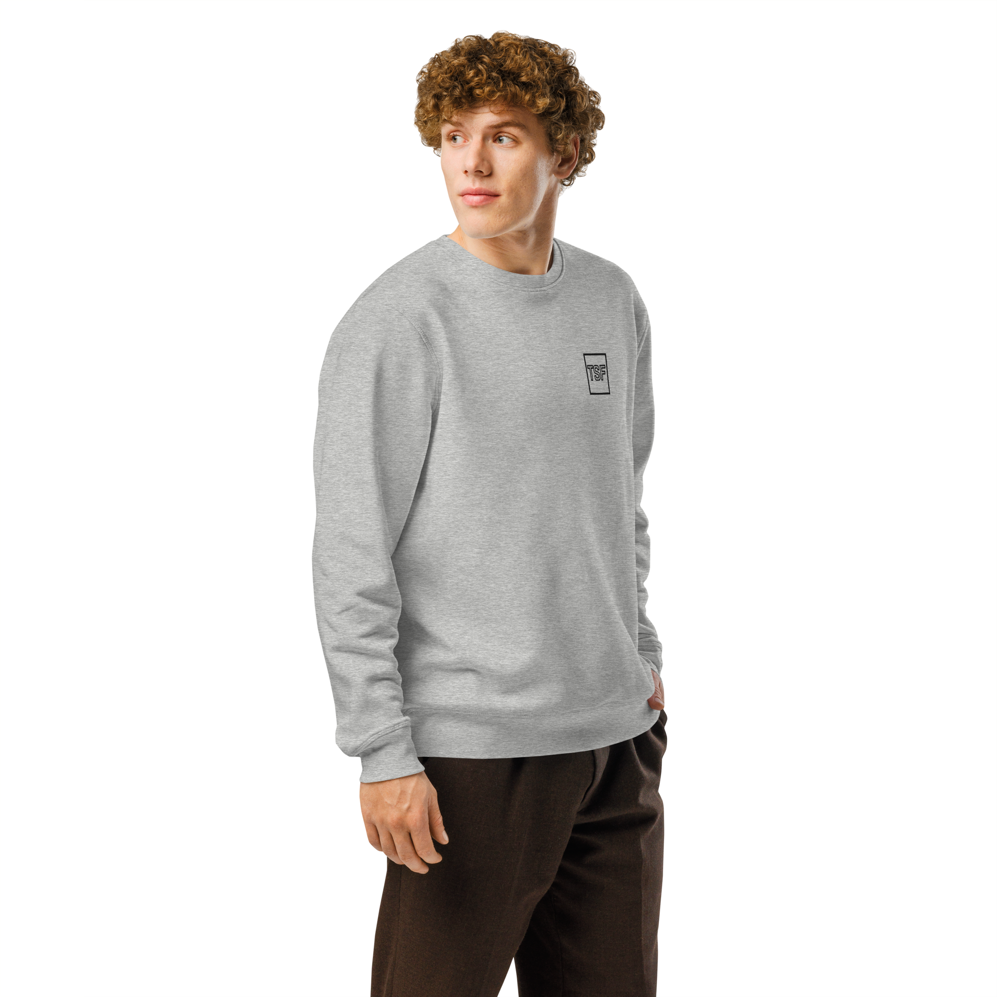 TSF original sweatshirt heather grey model